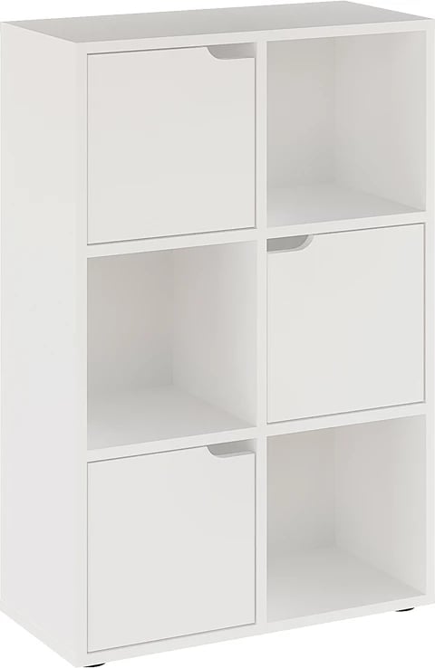 Raft librash Bookel pakoworld, ngjyrë e bardhë, 59.5x27.5x89cm