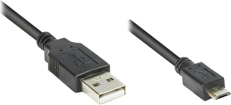 Kabllo USB GoodConnections Alcasa 2510-MB01, 1 m, USB A, Micro-USB B, USB 2.0, e zezë