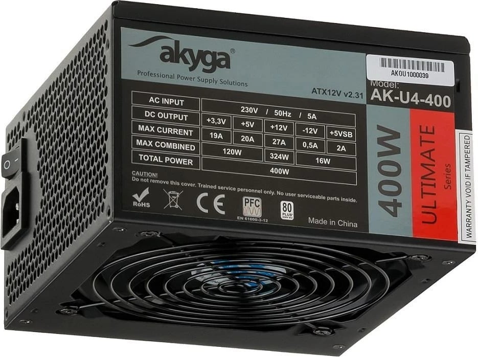 Furnizues energjie Akyga AK-U4-400, 400 W, ATX, i zi