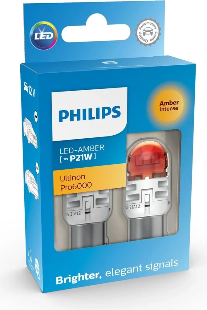 Dritë sinjalizuese Philips Ultinon Pro6000, LED, 12V, 2 copë, Qelibar