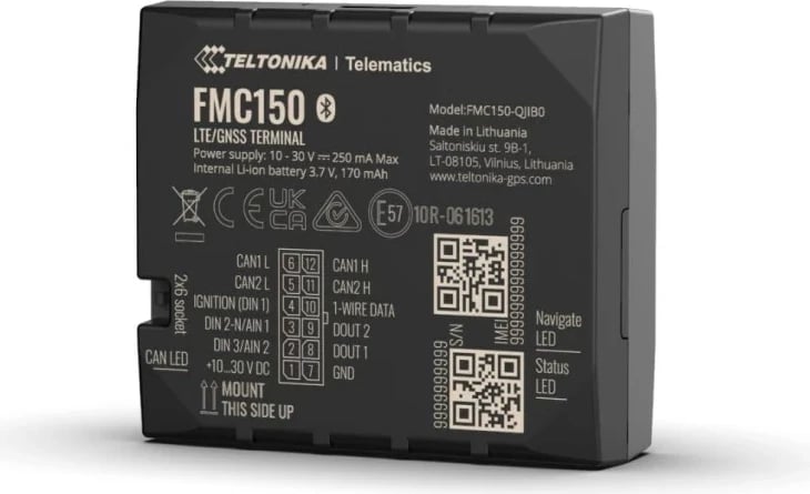 GPS tracker Teltonika FMC150 për vetura, Zi