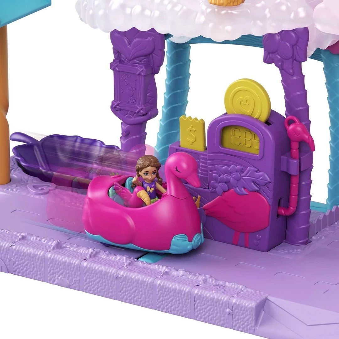 Set lodrash Polly Pocket Pollyville Flamingo Fun Car Wash, Mattel