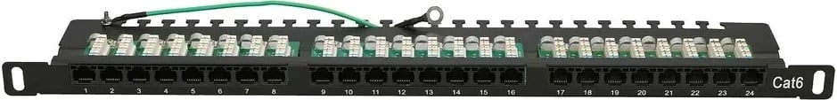 Patchpanel Extralink 24 Porta, Cat6, E zezë