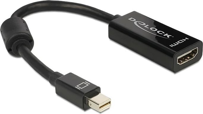 Adapter mini Displayport / HDMI DeLOCK, 0.18 m, Mini DisplayPort, HDMI Type A (Standard), Mashkull, Femër, E zezë