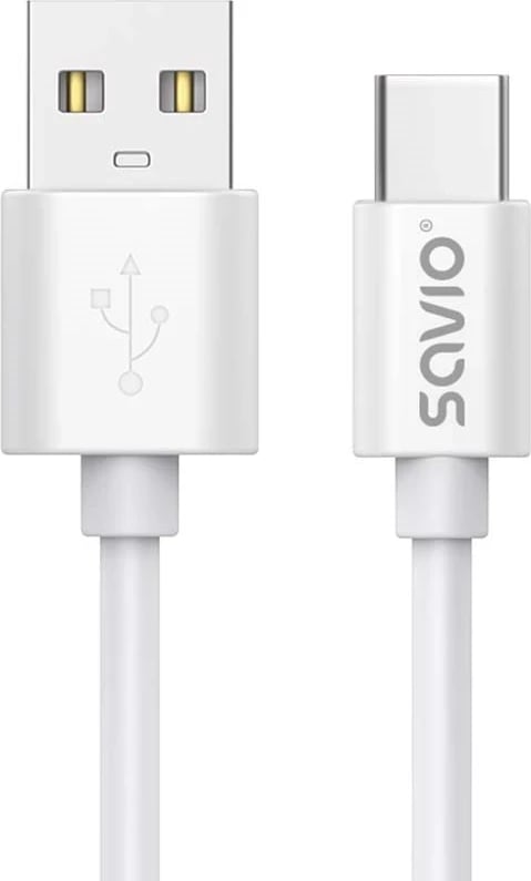 Kabllo Savio USB-A/ USB-C, 2m, e bardhë  