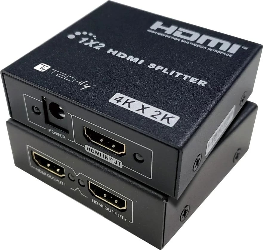 Ndajës HDMI TECHly 1x2, 4K 30Hz, i zi, 2 copë