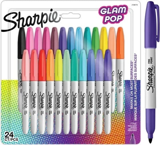 Marker Sharpie Glam Pop, 24 copë, Ngjyra të ndryshme