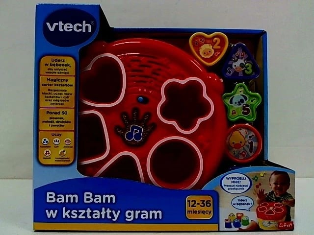 Lojë edukative VTECH Bam Bam, për fëmijë, 12-36 muaj, e kuqe