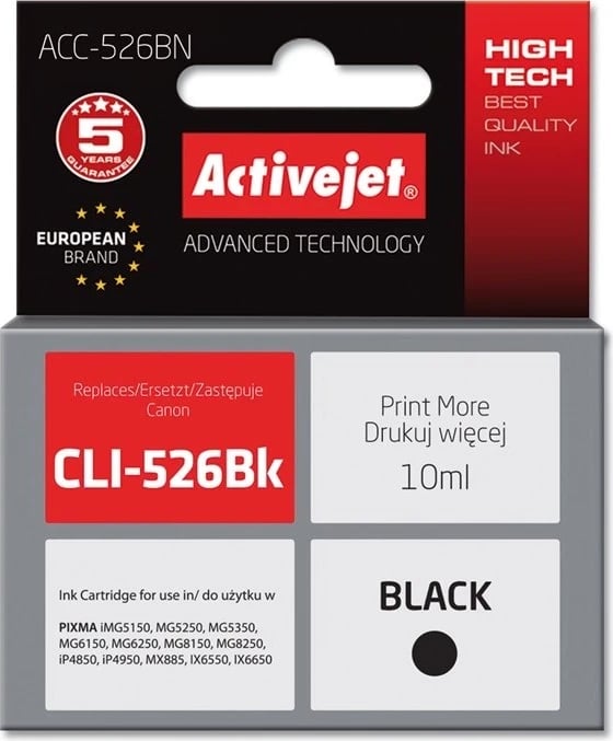 Toner zëvendësues Activejet ACC-526BN për printer Canon, 10ml, i zi
