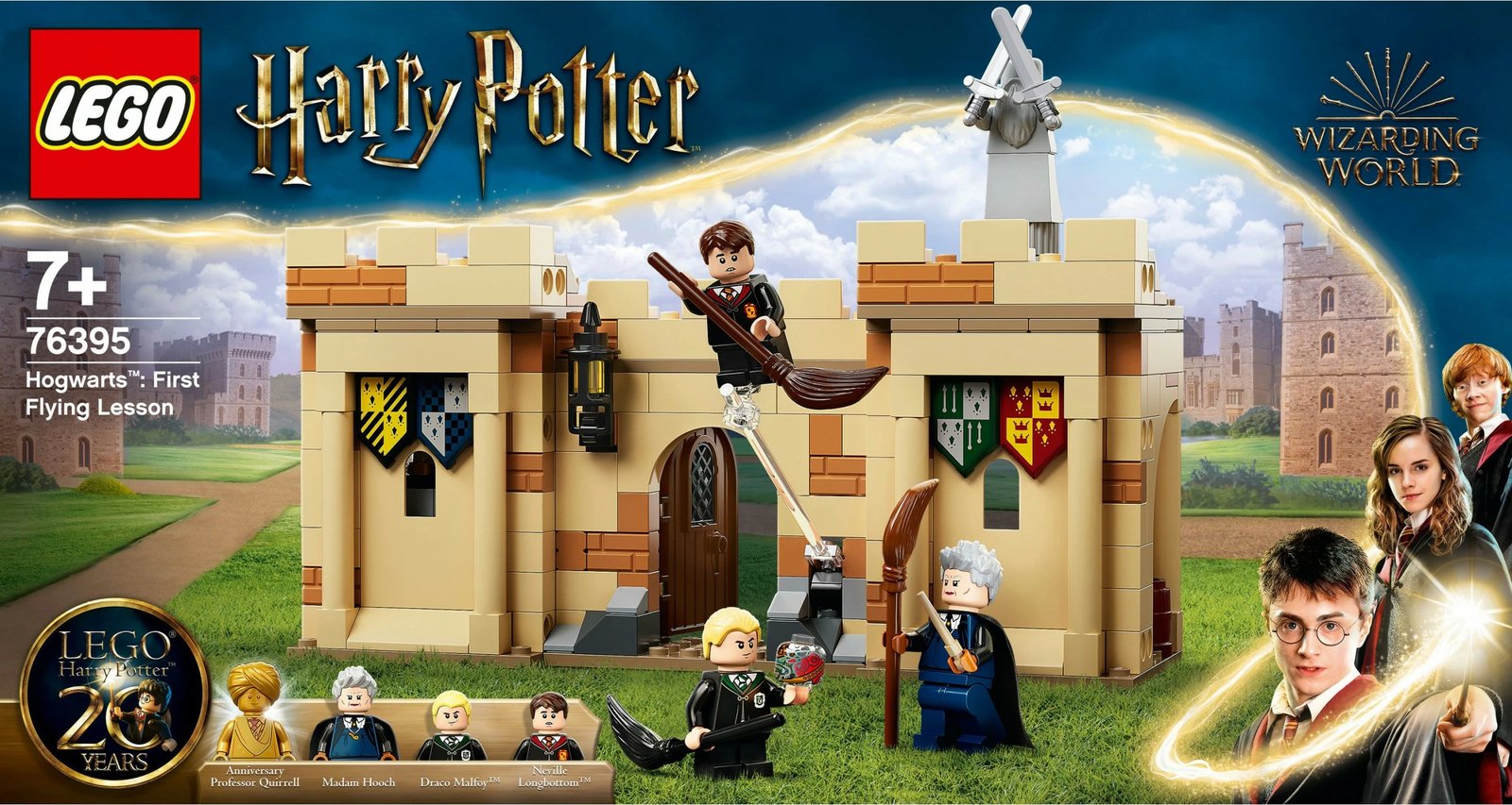 Set ndërtimi LEGO Harry Potter Hogwarts™: Mësimi i parë i fluturimit, 7 vjeç e lart, 264 pjesë, shumëngjyrësh