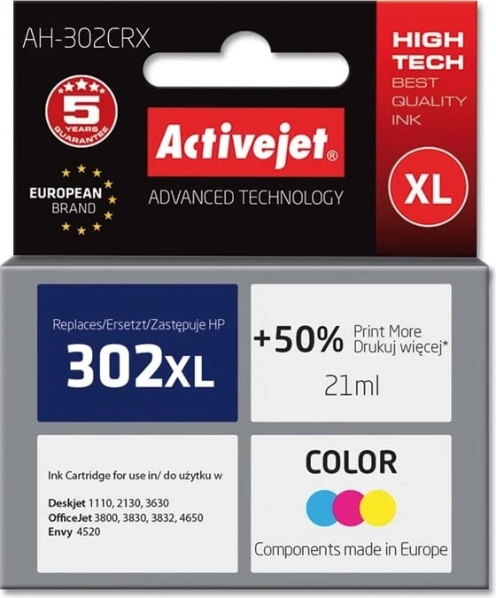 Ngjyrë zëvendësuese Activejet AH-302CRX për printer HP, 21 ml