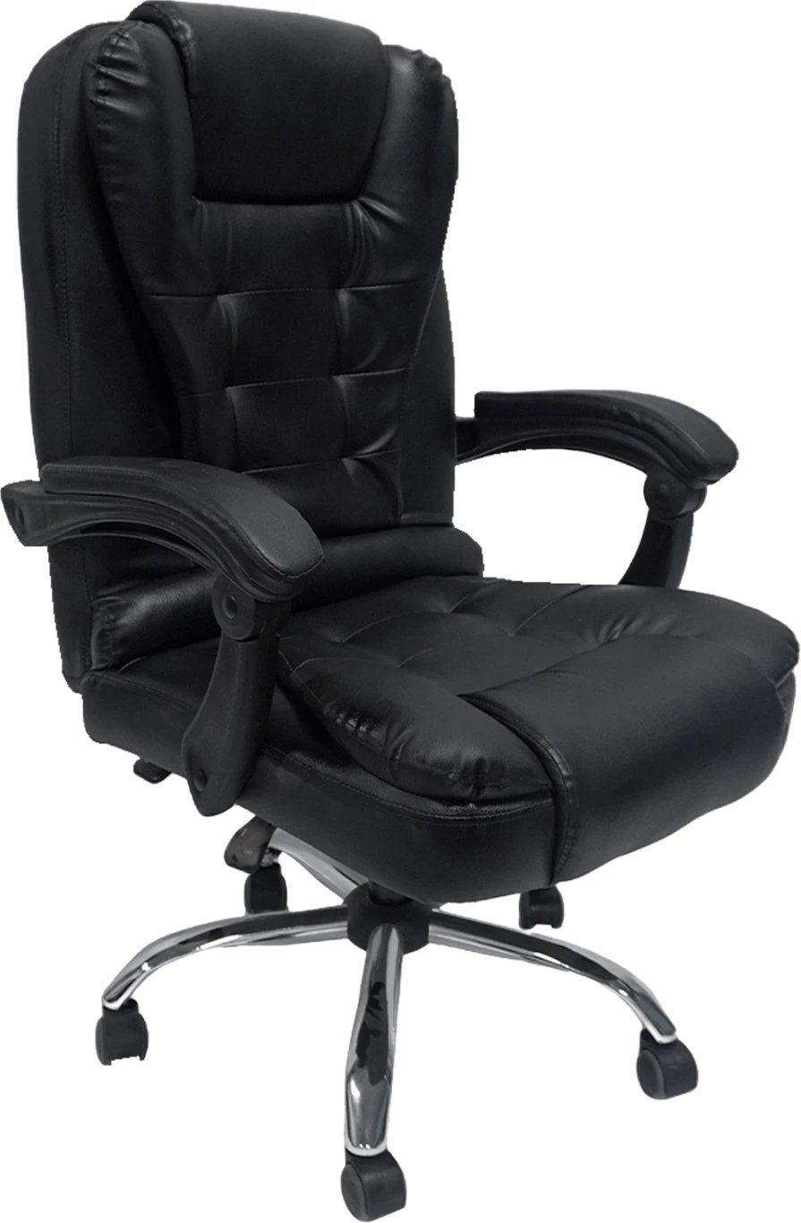 Karrige zyre LAGOM FH1198, PVC e zezë, bazë kromi metalike, kornizë najloni e zezë, 63x51x115H cm