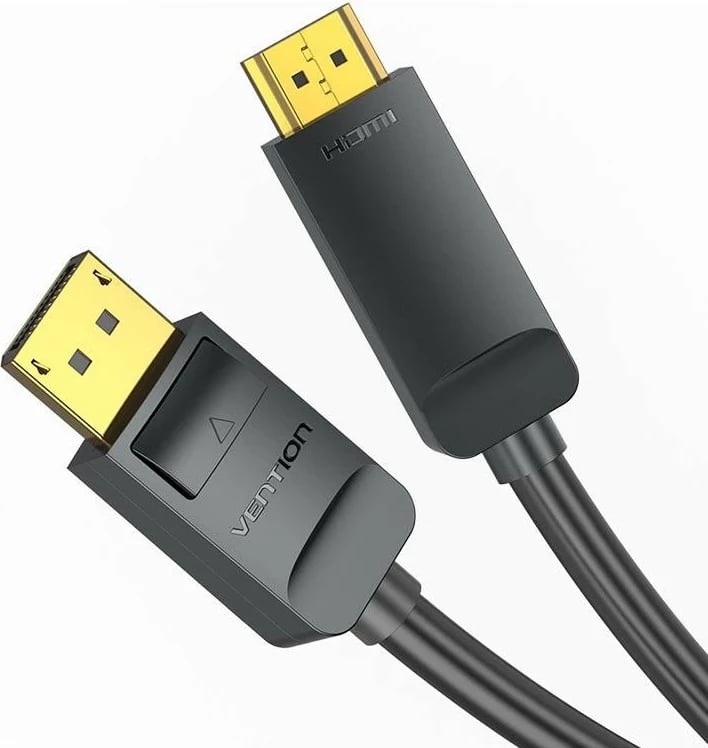 Kabëll Vention DisplayPort 1.2 - HDMI 1.4, 4K 30Hz, 2m, i zi