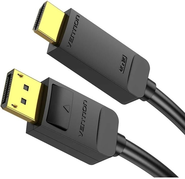 Kabëll Vention DisplayPort 1.2 - HDMI 1.4, 4K 30Hz, 2m, i zi