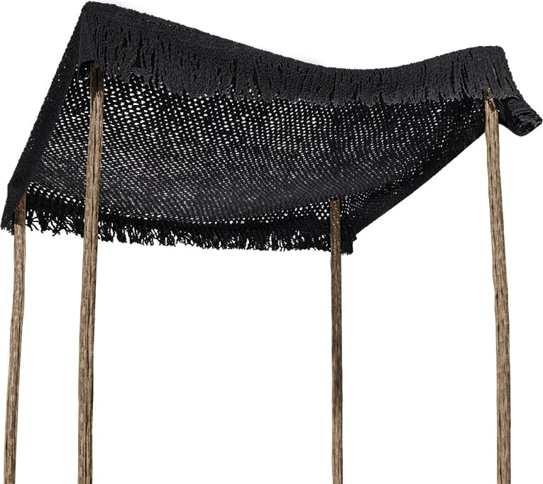 Çati për shezlong, macrame, ngjyrë e zezë, 2x2m