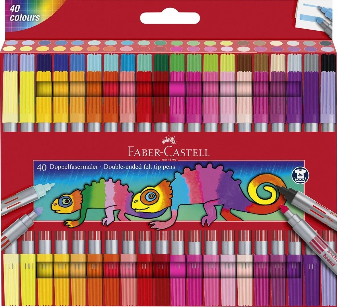 Faber-Castell Doppelfasermaler, 40 ngjyra