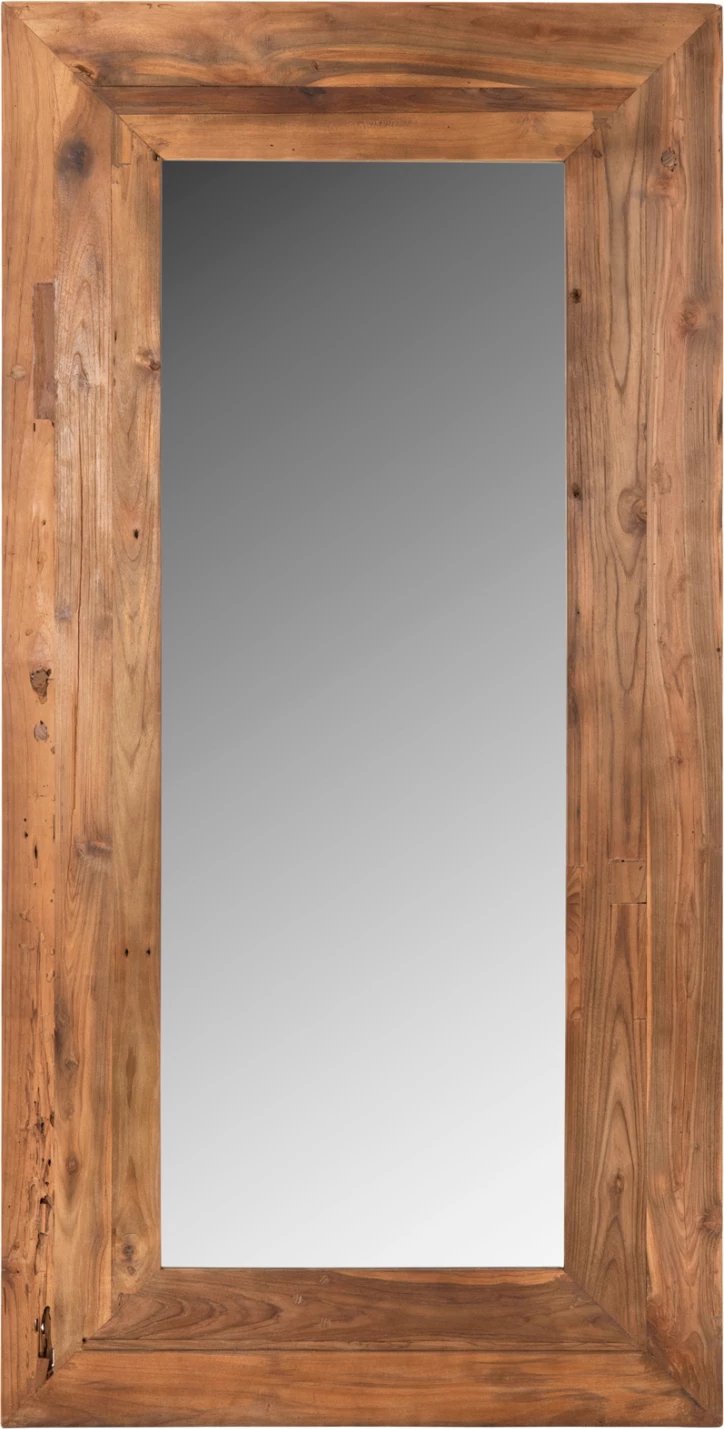 Pasqyrë muri YORKSHIRE, kornizë druri TEAK e ricikluar, 160x230 cm