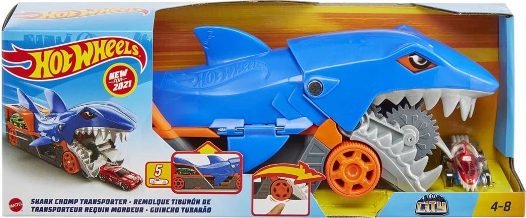 Transportues Hot Wheels City Shark Chomp, MATTEL, Ngjyra Multi