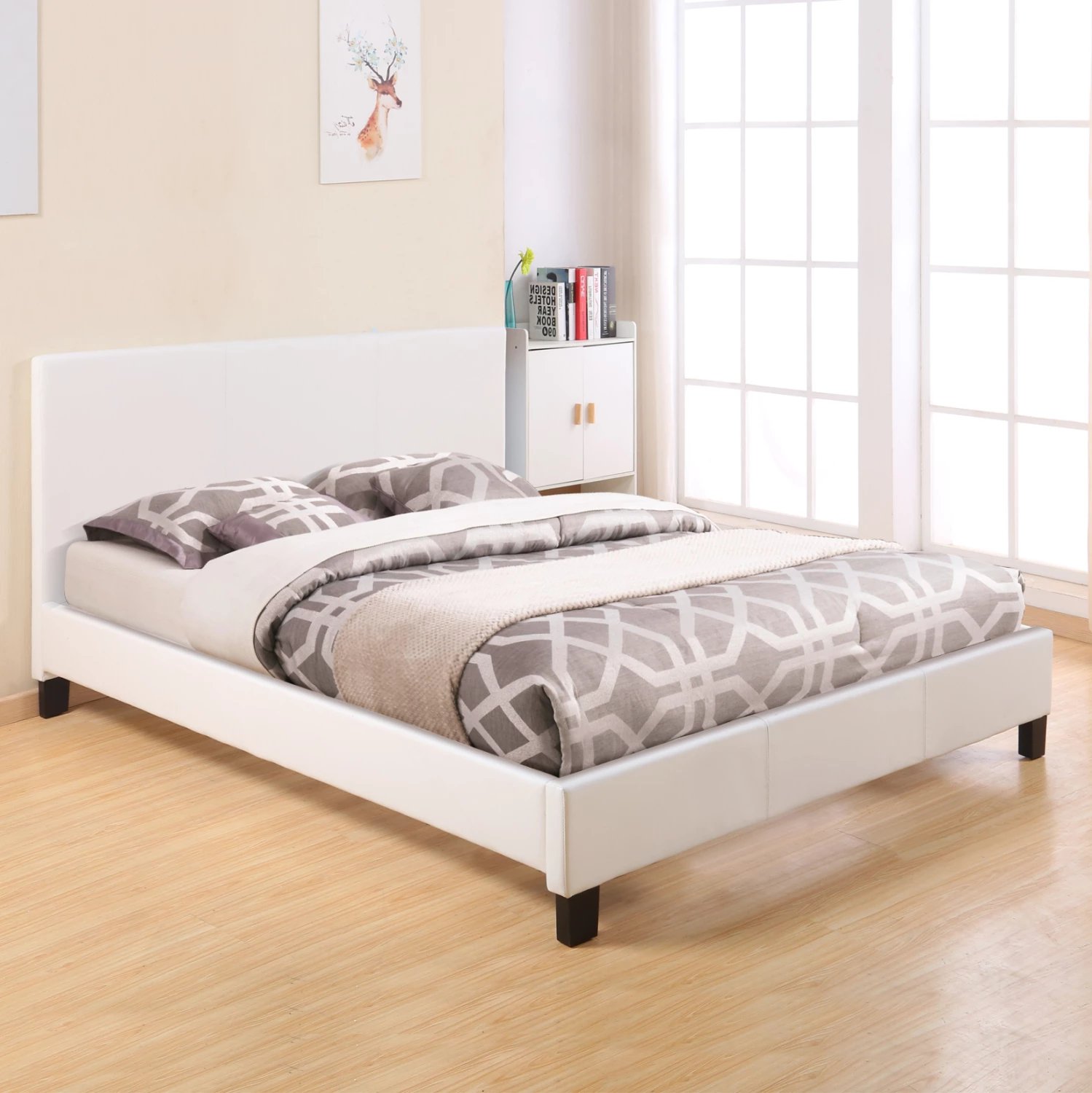 Krevat Becca me PU të bardhë FH553.01 150x200 cm