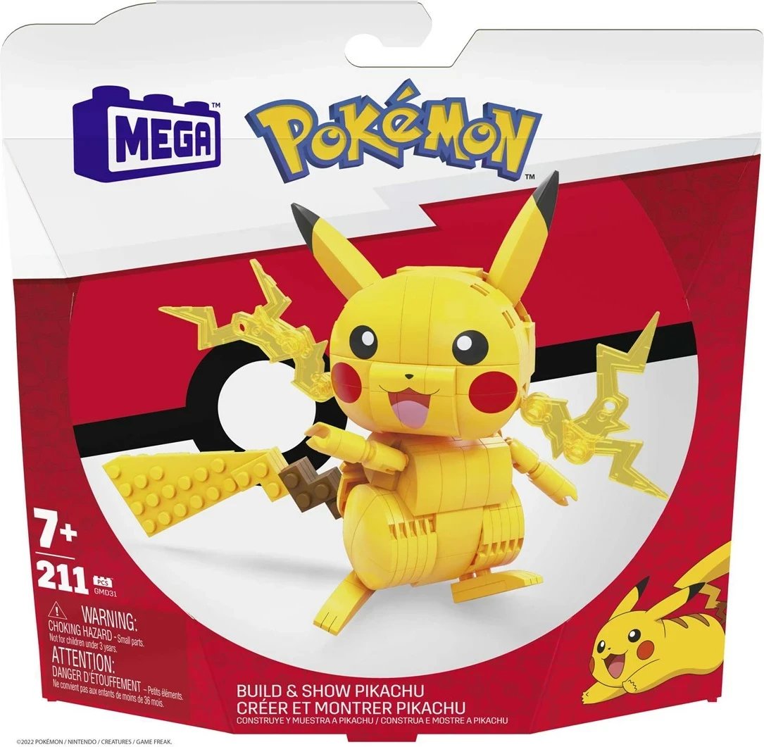 Set ndërtimi MATTEL MEGA Pokémon Pikachu, Plastik, Kuq