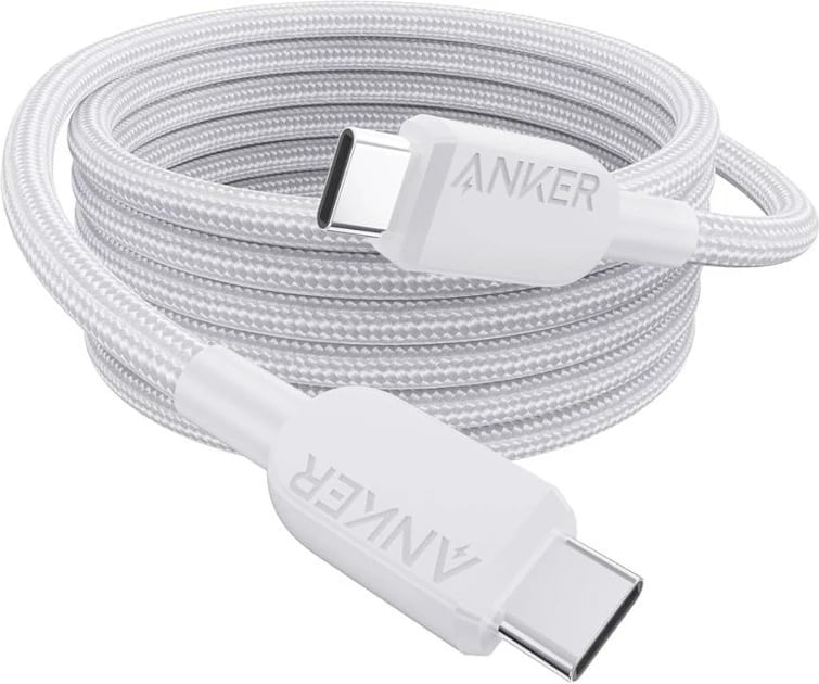 Kabëll USB-C në USB-C Anker 240W, 1.8m, Bardhë