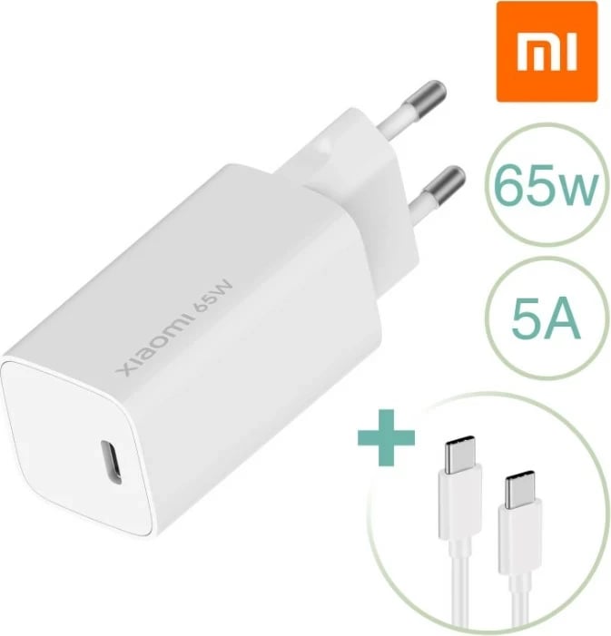 Karikues Xiaomi Mi Charge Type-C Fast Charge 65W, i bardhë