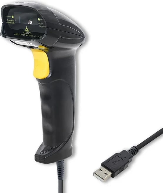 Skaner lazer Qoltec 50876, 1D, USB, Zi