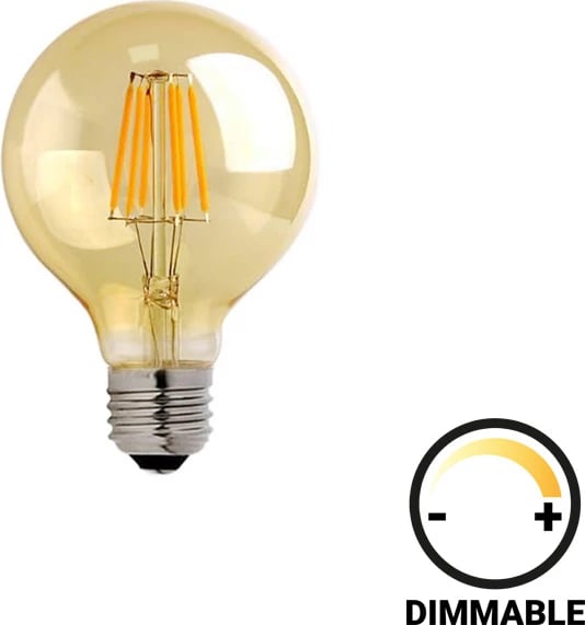 Llambë LED G80, pakoworld, 8W, E27, ngjyrë qelibar, e zbehtë