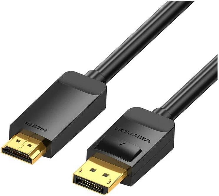 Kabëll Vention DisplayPort 1.2 - HDMI 1.4, 4K 30Hz, 2m, i zi